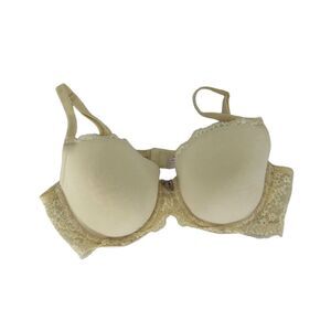 VS Angel Lace Trim Demi Bra 36C Molded Cups Underwire Adjustable Straps